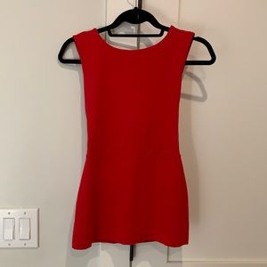 Susana Monaco Red Strappy Peplum Tank